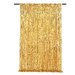 Big Payette Sequin Backdrop 4ftx8ft Shimmer Curtains Glitter Fabric Drapes For Birthday Party Shower Decorations