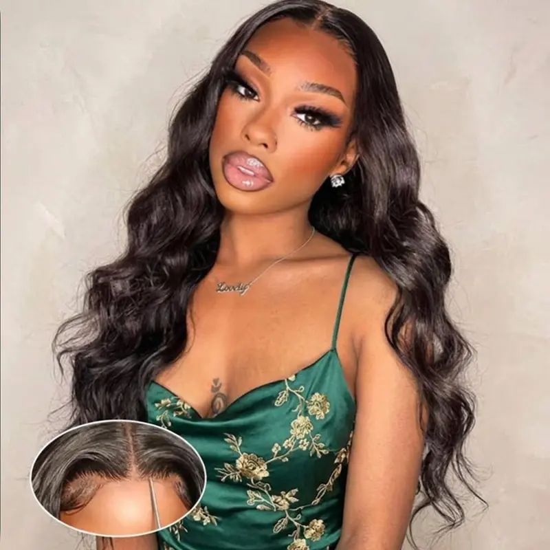 Bling Hair Glueless 13x6 Body Wave Lace Frontal Human Hair Wigs with Drawstring Adjustable Straps 180 Density Glueless Brazilian Virgin Hair Pre Plucked Natural Hairline for Women backtoschool, Frontal Wig Install, Female