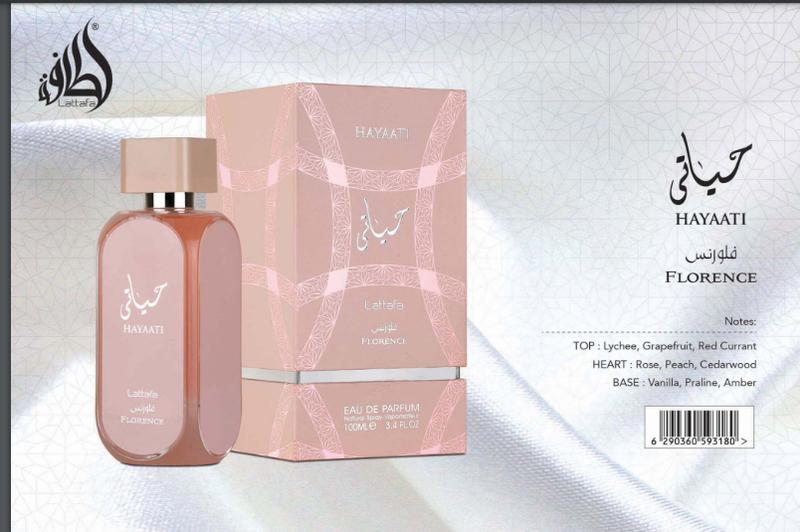 LATTAFA HAYAATI FLORENCE 3.4 FL.OZ EDP SPRAY For Women Floral Fragrance Perfume Scent Blend Scented Aroma Cosmetic Cologne Eau De Parfum free sample products fragrance sets