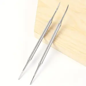 Stainless Steel Silvery Double Head Toenails Lifter, Ingrown Toenails Nail Lifter Toe Nail Dirt Remover Tool, Nail Picking File Multi-Function Nail Pen, Pedicure Tools Beauty File Tool