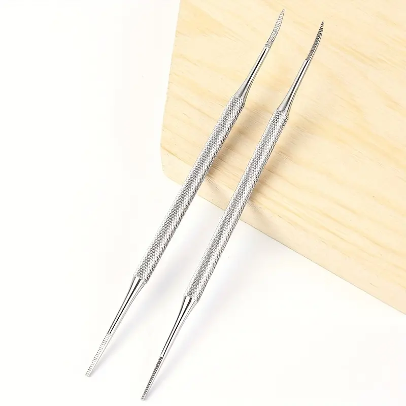 Stainless Steel Silvery Double Head Toenails Lifter, Ingrown Toenails Nail Lifter Toe Nail Dirt Remover Tool, Nail Picking File Multi-Function Nail Pen, Pedicure Tools Beauty File Tool