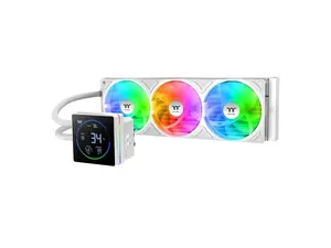 Thermaltake TH360-S V3 ARGB CPU Liquid Cooler; Intel/AMD; 1x360mm 500~2500rpm Single Frame ARGB Fan; 360mm Radiator; 3.95" Segment Code LCD; Rotatable Pump Head; TT Segment LCD Software; Snow; CL-W472-PL12SW-A
