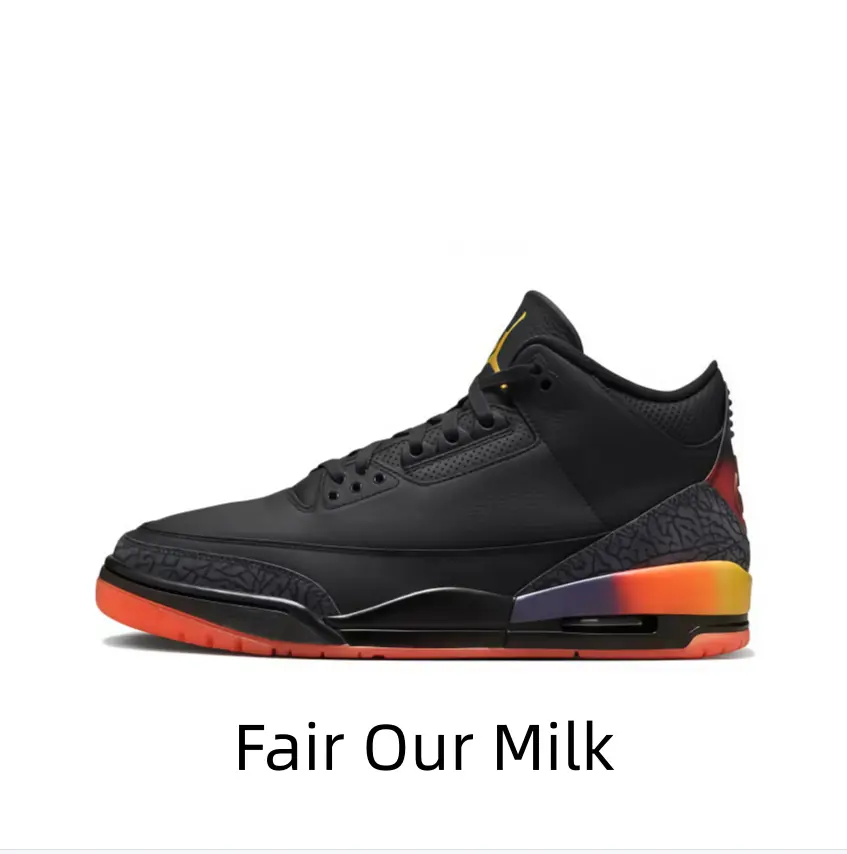 Trendy mid-top retro basketball sneakers with matte black leather upper. Gradient color cushion midsole brings comfy experience for sports and daily streetwear matching.