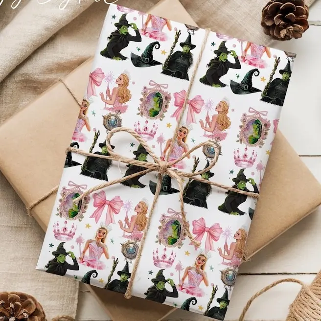 Coquette Wicked Wrapping Paper – Wizard of Oz Musical Christmas Gift Wrap – Broadway Holiday Paper for Theater Fans