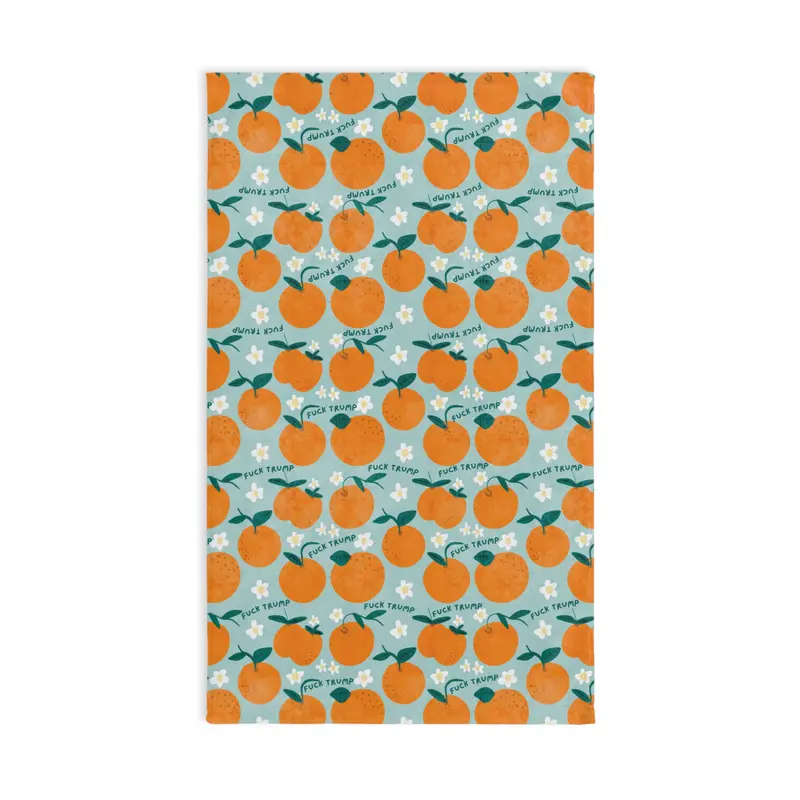 Subtle Oranges Hand Towel, Funny Political Home Decor, Oranges Kitchen or Bath Towel, Sarcastic Tea Towel, Liberal Gag Gift