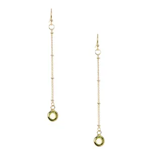 Artificial Peridot Crystal Dangle Earrings In Gold Jewelry For Women
