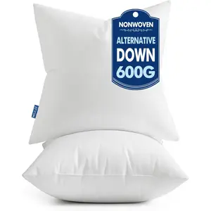 Set of 2 Throw Pillow Inserts 20x20 Inches, 100% Virgin Filling Nonwoven Pillow Inserts for Couch Sofa Living Room