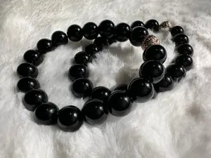 Black Jasper 10mm Bracelet with Black Beads - Connects to Higher Vibrations, Grounding, Yin-Yang, Balancing & Protection of Negative Energies, 7 Inches Length