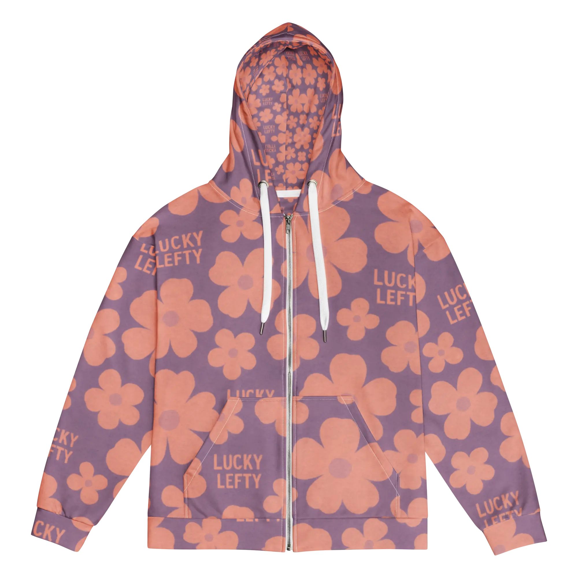 Lavender and Pink Floral Forever Zip Hoodie