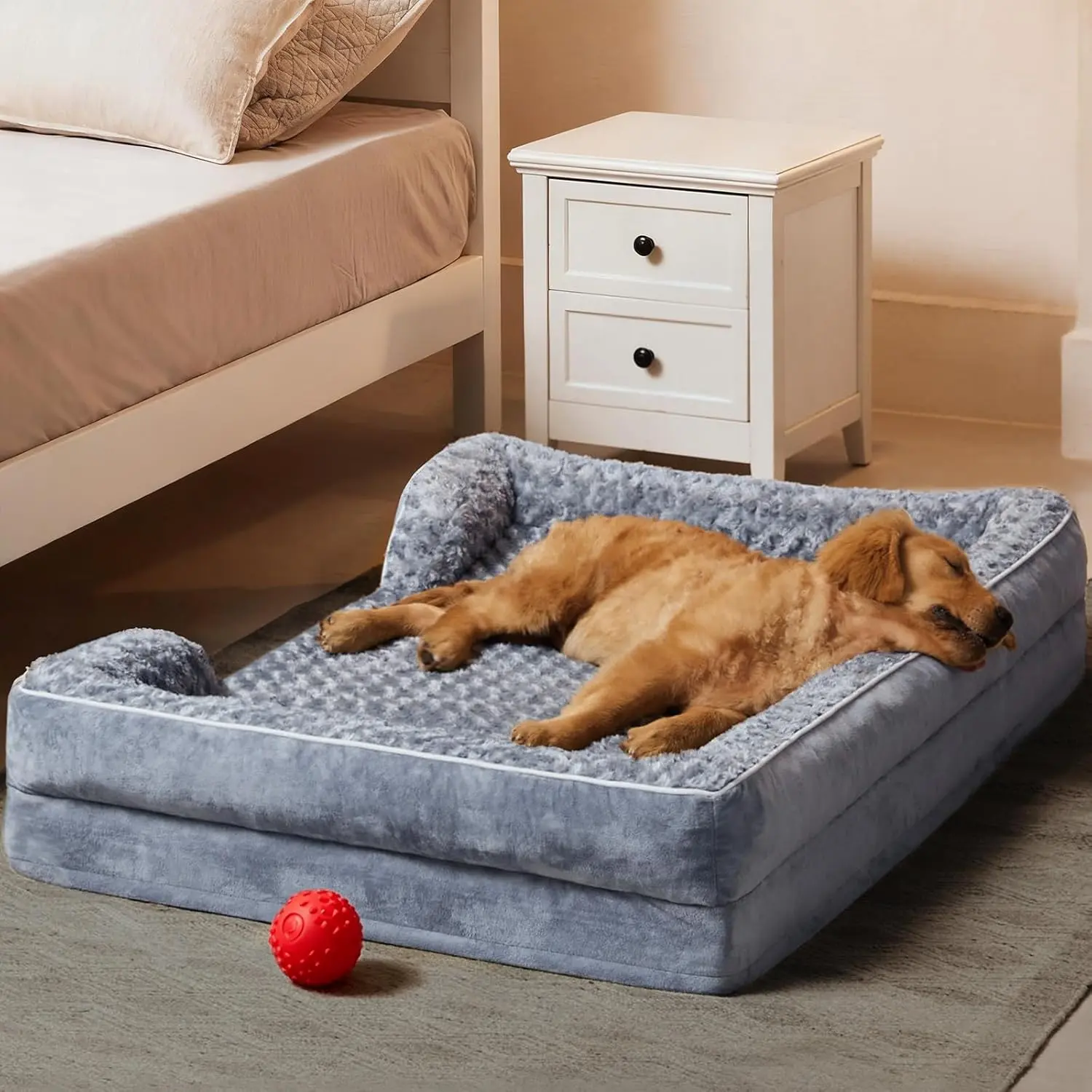 Orthopedic Dog Couch Sofa Bed for Large Dogs - Machine Washable, Waterproof Lining, Non-Slip Bottom, Pet Home Supplies