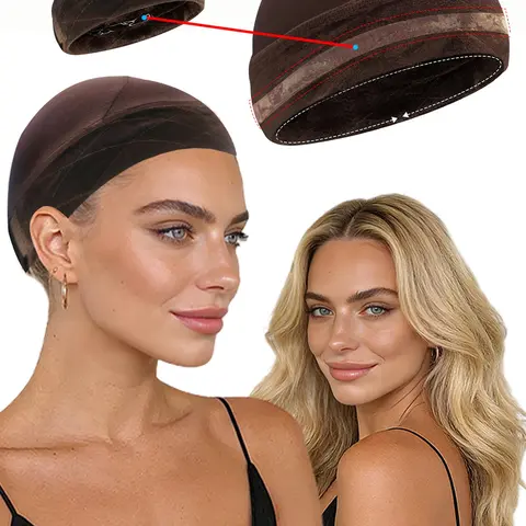 Women's Non-Slip Velvet Wig Grip Cap Band with Interior Silicone Strip, Full-Coverage Stretch-Fit Liner for Glueless Wigs, Velvet Wig Grip Cap