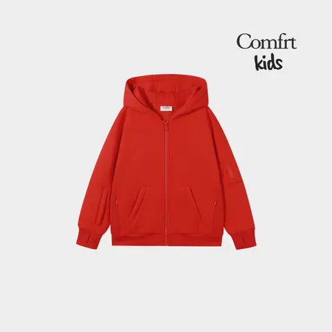 Comfrt | Kids Explorer Travel Zip Hoodie | Boys & Girls Hooded Zipper Sweatshirt for Traveling