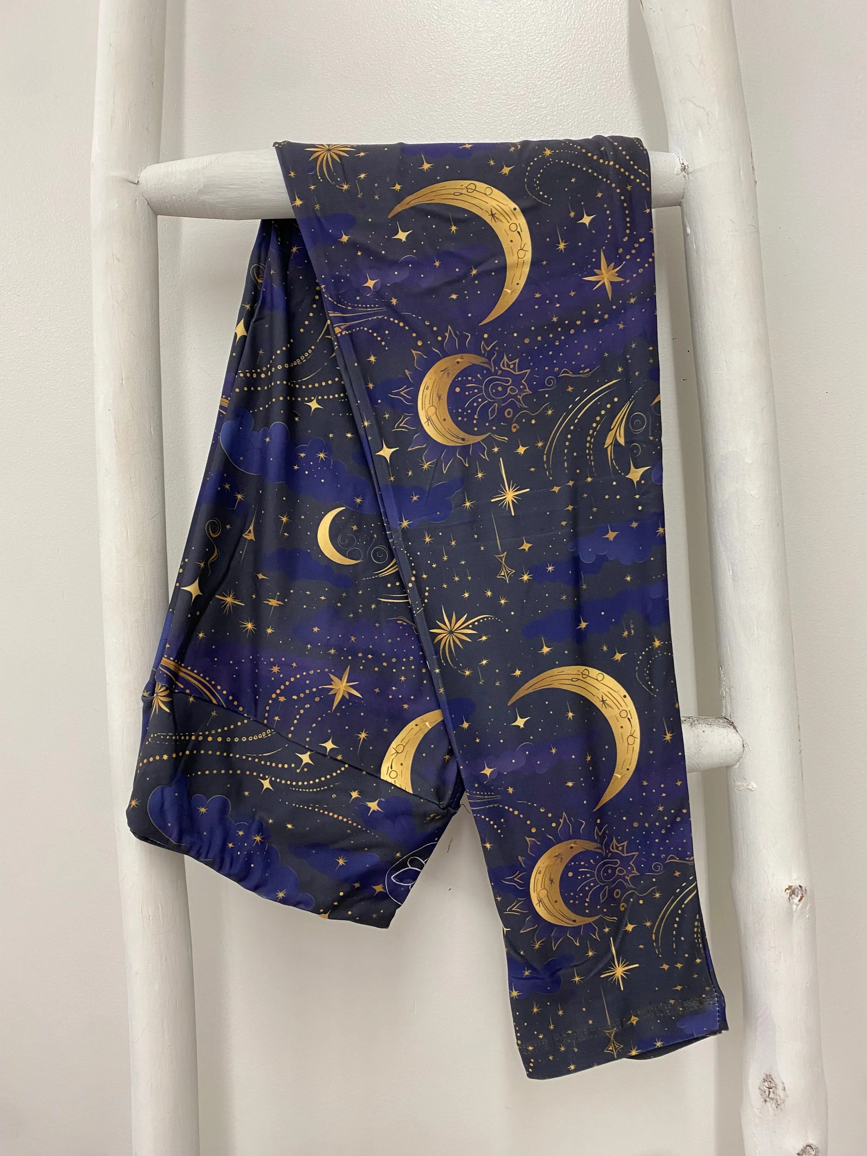Golden Galaxy • Celestial Patterned Classic Leggings for Women
