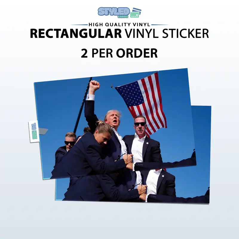 Trump Rally Attack rectangular vinyl sticker