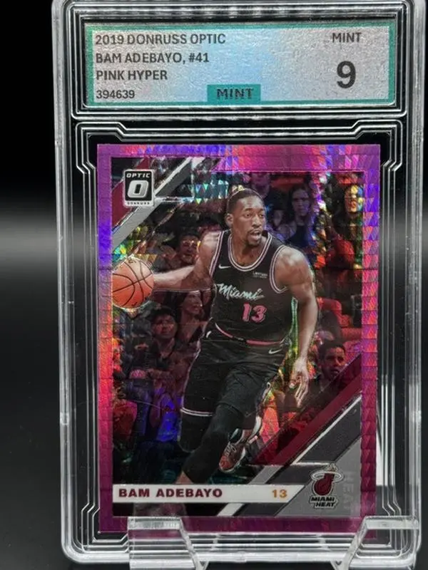 2019 Panini Donruss Optic Pink Hyper NBA Basketball Card #41 Bam Adebayo Graded MINT 9