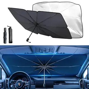 Portable Car Windshield Sunshade, Foldable Windshield Sun Umbrella, Car Exterior Accessories, Car Windshield Cooling Umbrella for Daily