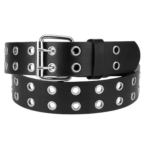 Nyfashion101 Durable Double Grommet Belt for Fashionable Style, Black, Size XXXXL