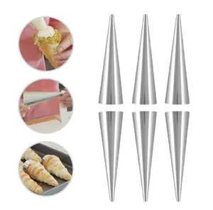 TIKA 12-Piece Stainless Steel Pastry Molds Set, Cream Horn and Cannoli Tubes for Baking