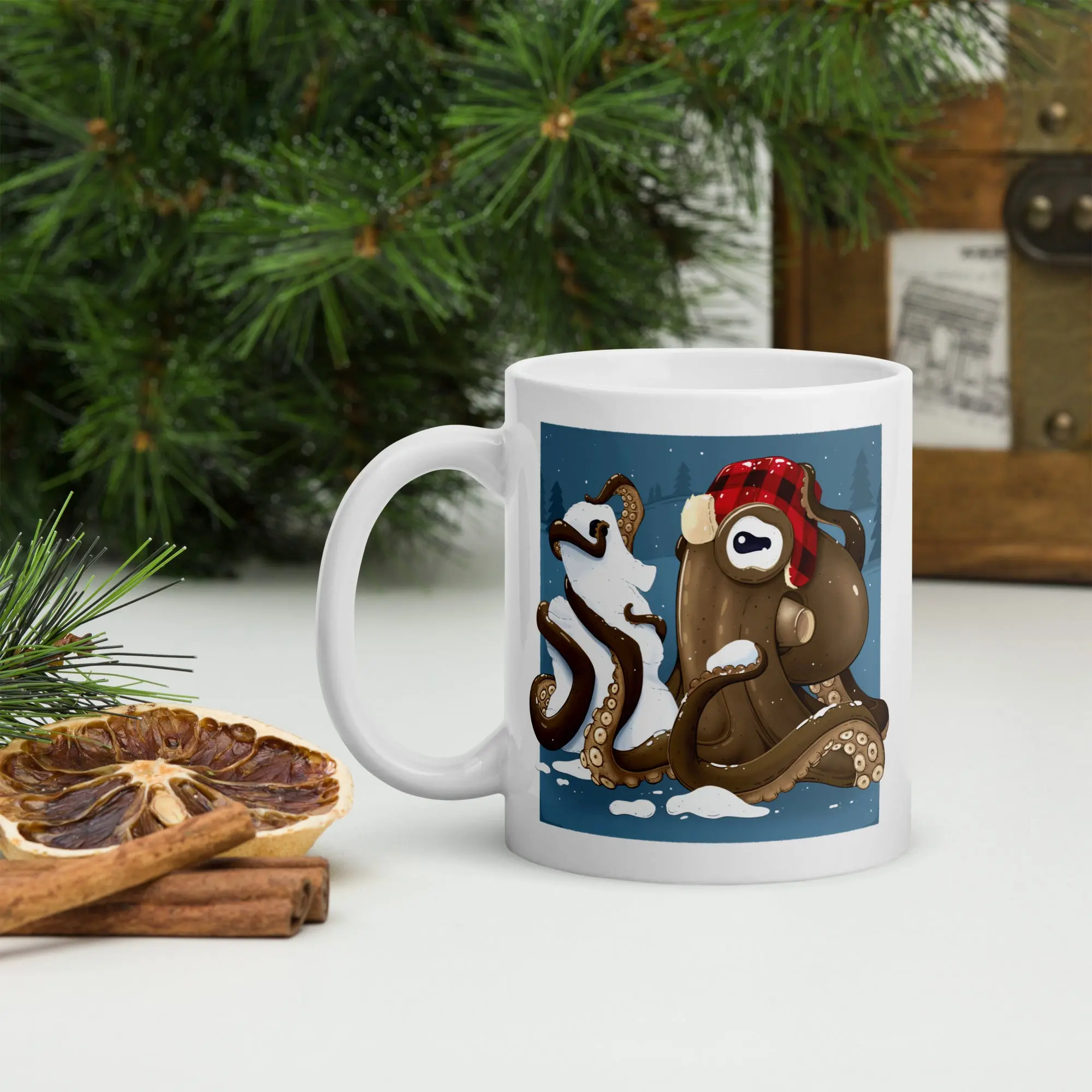 Mr. Snow - Ceramic Holiday Octopus Mug