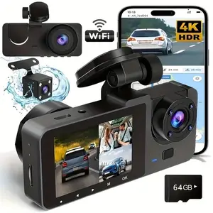 FVS Dash Cam 4K WiFi Night Vision Cam with 64GB Storage + 1 Year Warranty