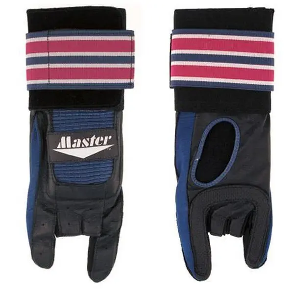 Top Quality Master Bowling Deluxe Leather Wrist Glove - Handcrafted, Adjustable Pro Closure, Wrist Support, Stretch Spandex Flexibility, Breathable, Right or Left Hand Fit