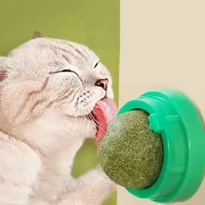Catnip Wall Stick-on Ball Toy - Natural Scratcher & Digestion Aid