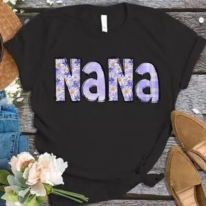180gFloral Nana/MaMa T-Shirt , Cute Nana Tee,  Grandma Shirt, Mother’s Day Gift, Gift for Nana mom, Floral Grandma Tee