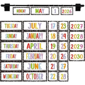 Magnetic Flip Calendar for Classroom, with Rod for Classroom Whiteboard, Composition Notebooks Calendar for Classroom Decor Back to School Decoration Supplies (4-6-b)