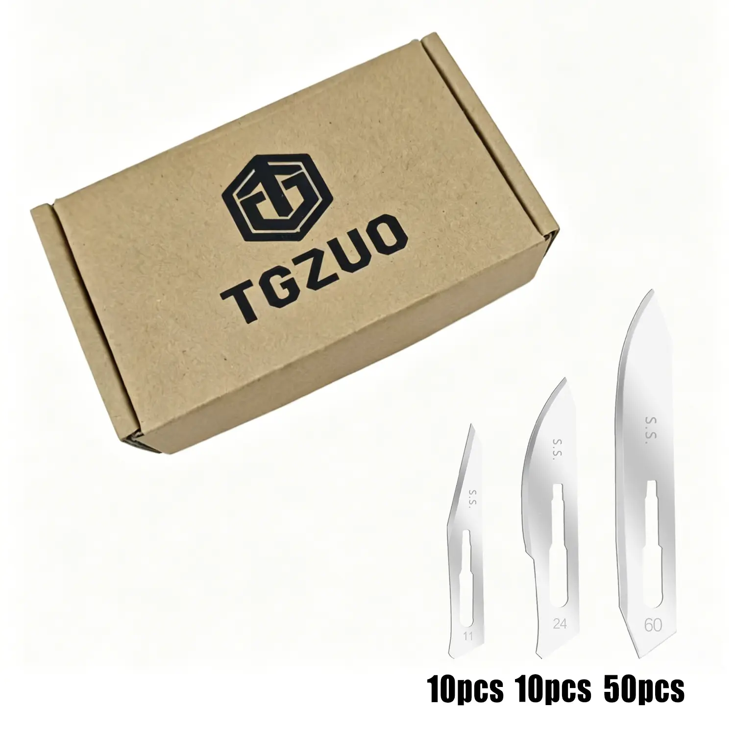70pcs Individually Packaged Anti-Corrosion Stainless Steel Blades - 50pcs No.60, 10pcs No.11, Cutter Head-Compatible, Ideal for Outdoor Survival EDC, Compact Blade-Type Multitools