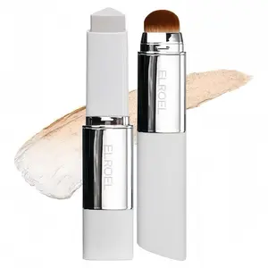 ELROEL BLANC Cover Cream Stick V w/ Detachable Brush Korean Skin Care Color-Changing Foundation Stick with Collagen Capsules 0.45 oz