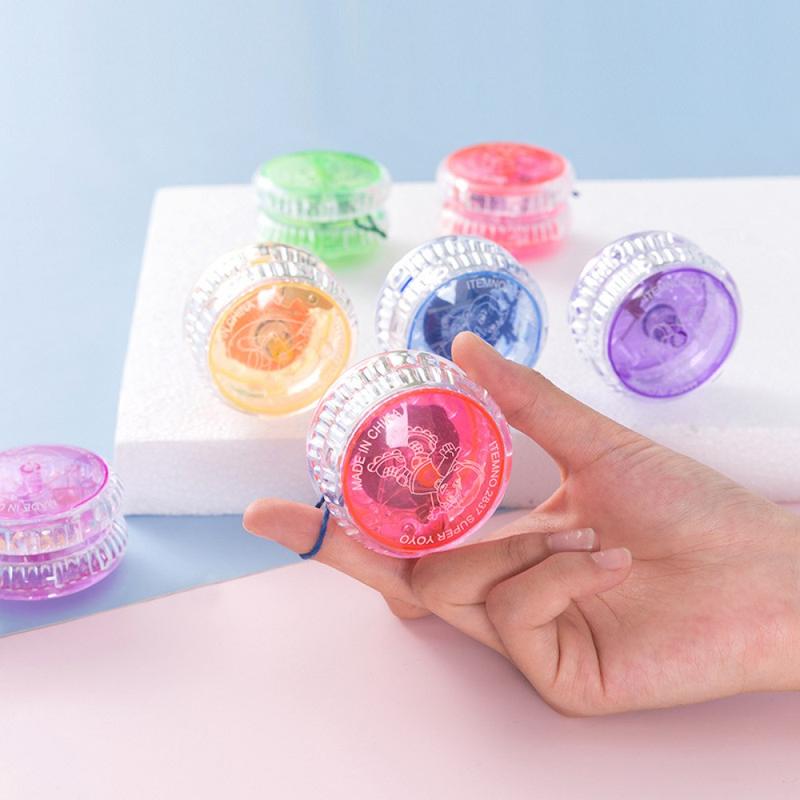 3pcs Glowing Yo-Yo Set, Trick Ball with String, Ideal for Beginners, Boys & Adults, Automatic Bounce Technology, Random Colors & Patterns