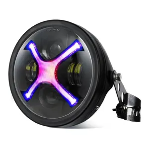 7" headlight with housing RGB X-Style DRL For CB400 CB1300 Vulcan custom XS650