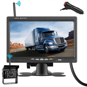 1080P Wireless RV Backup Camera, 7-Inch Bsd Blind Spot Monitor, Compatible with Trailers, Trucks, Rvs, Parking Kit