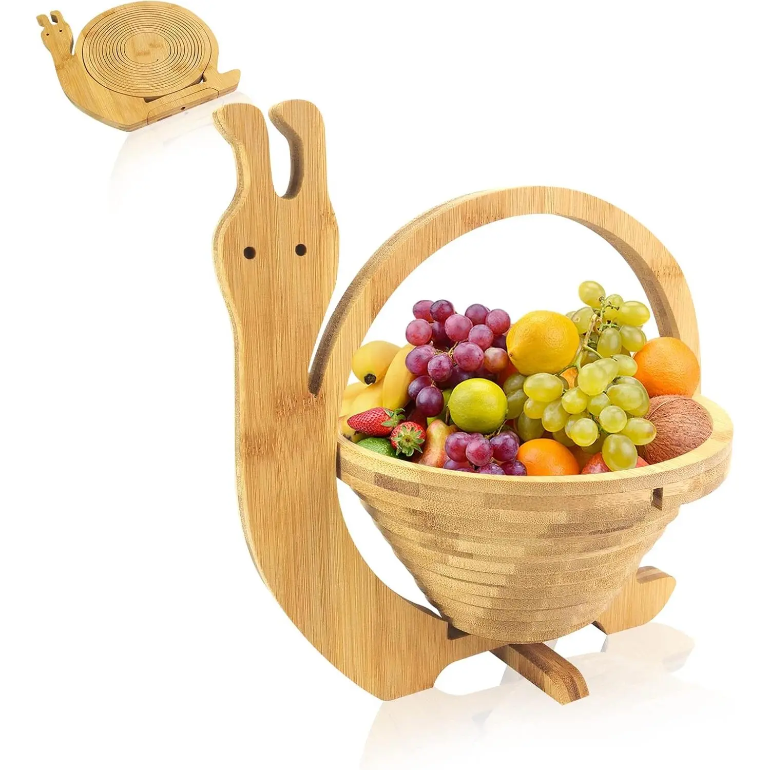 Foldable Fruit Basket Collapsible  Fruit and Veggie BasketF For Holiday Party (Snail)