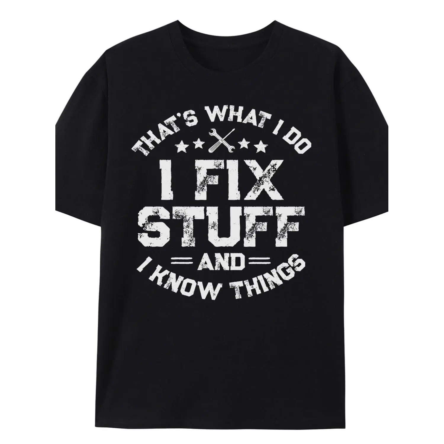 Humorous Mens Fix It Engineer T Shirt Featuring Repair Schematic Design Perfect Casual Round Neck Wear for Auto Electronics and Mechanical Technicians