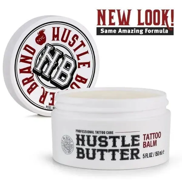 Hustle Butter 5oz Tattoo Balm For New &amp; Older Tattoos - Safe While Healing - Moisturizes and Rejuvenates Tattoo Aftercare Cosmetics