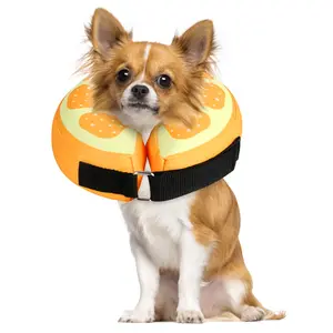 Dog Cone, Protective Inflatable Dog Collar for Large Dogs, Soft Adjustable Pet Recovery Cone After Surgery, Washable Dog Donut Collar Prevents Licking Wounds & No Blocking Vision, L(12"-18")