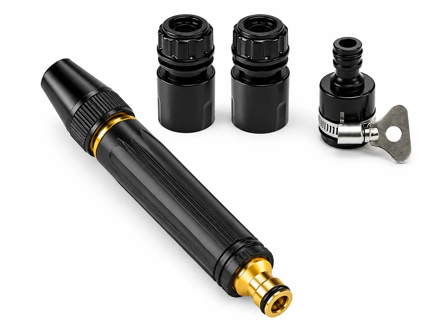 Heavy Duty Hose Nozzle - Multifunction ABS Nozzle for Hose Outdoor, 360° Adjustable Water Sprayer with Ergonomic Design, Powerful Jet Stream, Multiple Spray Modes for Car Washing