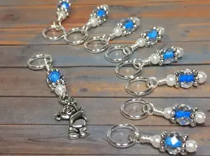 Blue Teddy Bear Stitch Marker Set