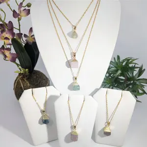 Raw Gemstone 19" Necklace on Brass Chain #LV8583