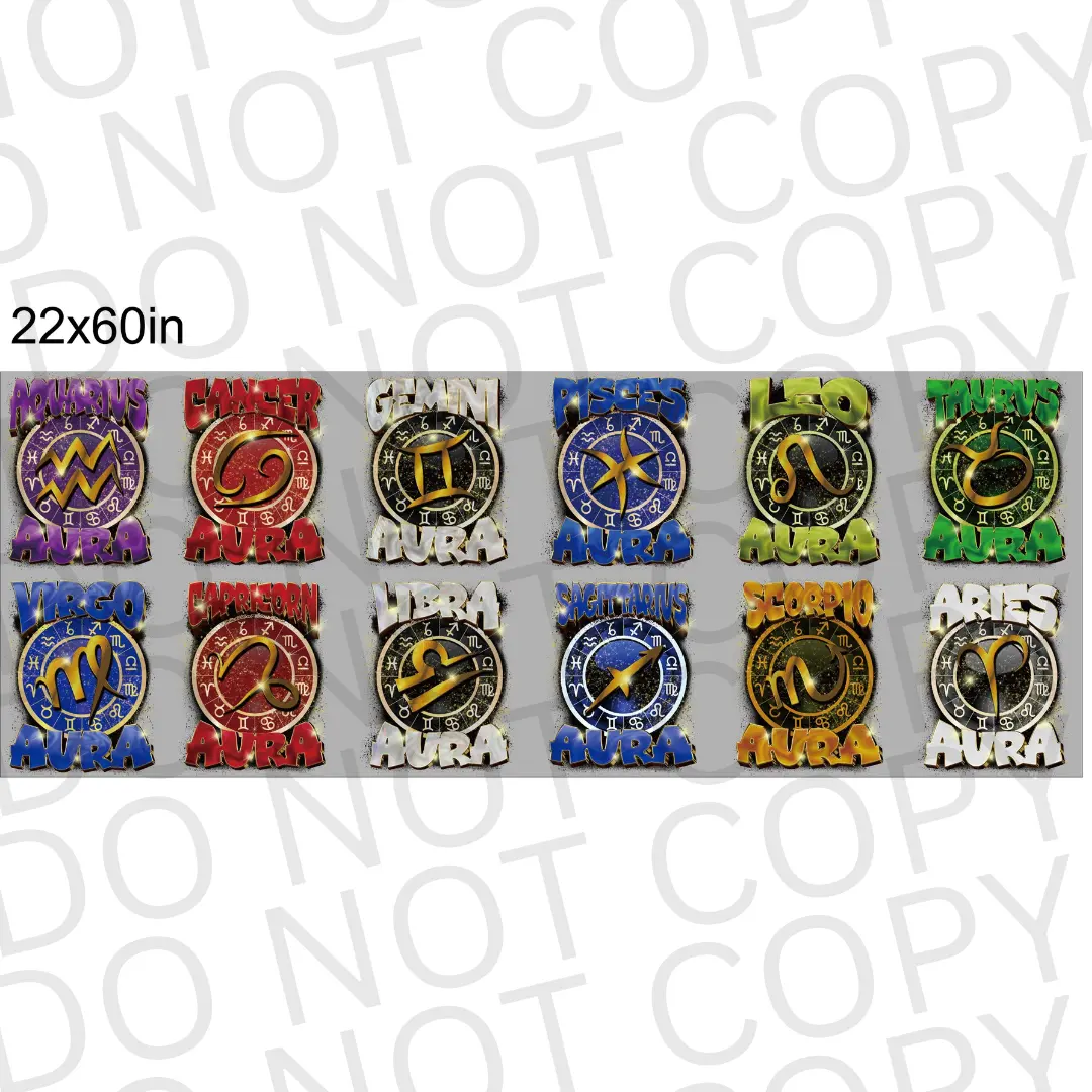 Zodiac Aura DTF Pre-Made 22x60 Gang Sheet