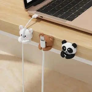 Cute Desktop Multifunctional Wire Organizer, Practical Hooks and Clips, Mouse Cable Earphone Data Cable Holder, Office Desk Storage
