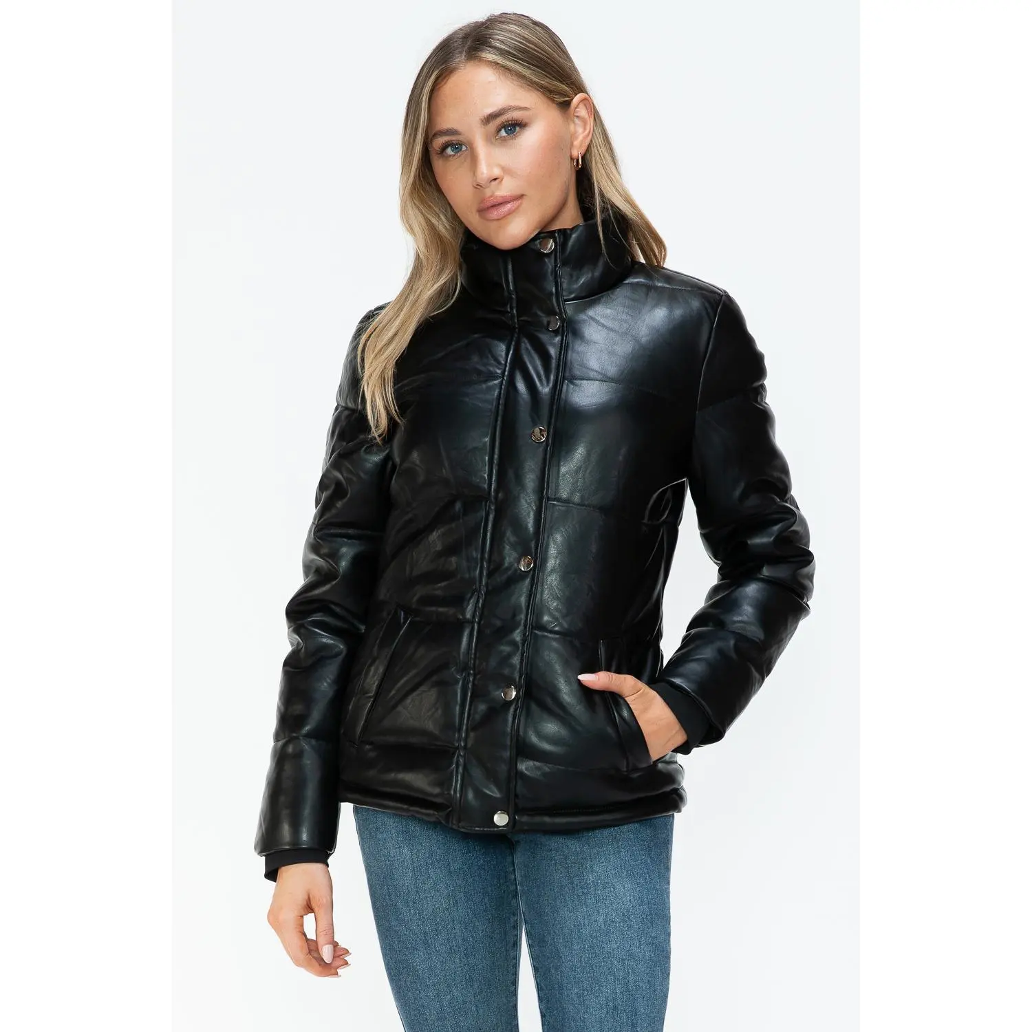 YMI Pocketed Zip Up Turtleneck Puffer Jacket
