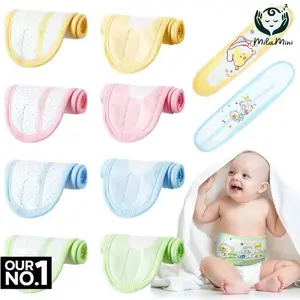 Milamini™ 8 Pack Baby Belly Button Bands – Soft Cotton Umbilical Cord Wraps with Cute Cartoon Patterns, Breathable Infant Belly Bands for Newborns 0–12 Months, Baby Essentials