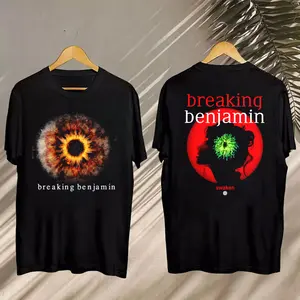 Breaking Benjamin Fire Eye Casual Graphic Cotton Crewneck TShirt 2 Sided Menswear Fabric