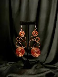 Orange Waterfall Dangle Earrings with Leverback Closures, Minimalist Design, Classic Style for Weddings
