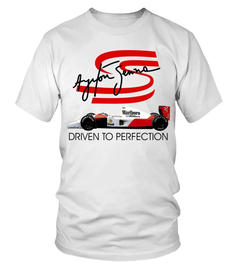 Ayrton Senna Driven To Perfection Racing Vintage Unisex T-Shirt - 100% Preshrunk Cotton, Machine Washable, Casual Style