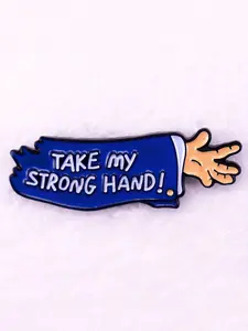 "Take my strong hand!" Halloween horror arm brooch badge Perfect for Pin Collectors