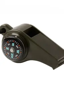 1pc 3-In-1 Emergency Survival Whistle With Compass Thermometer For Camping Hiking Outdoor Tools, Referee Cheerleading Whistle - Durable Metal - For Adventurers, Hikers, Campers, Referees & Cheerleaders - Perfect Gift for Outdoor Enthusiasts