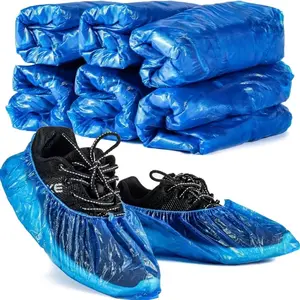 100 Pack (50 Pairs) Shoe Covers-Protective Waterproof Plastic Disposable for Men and Women, Fits All Sizes for House Cleaning